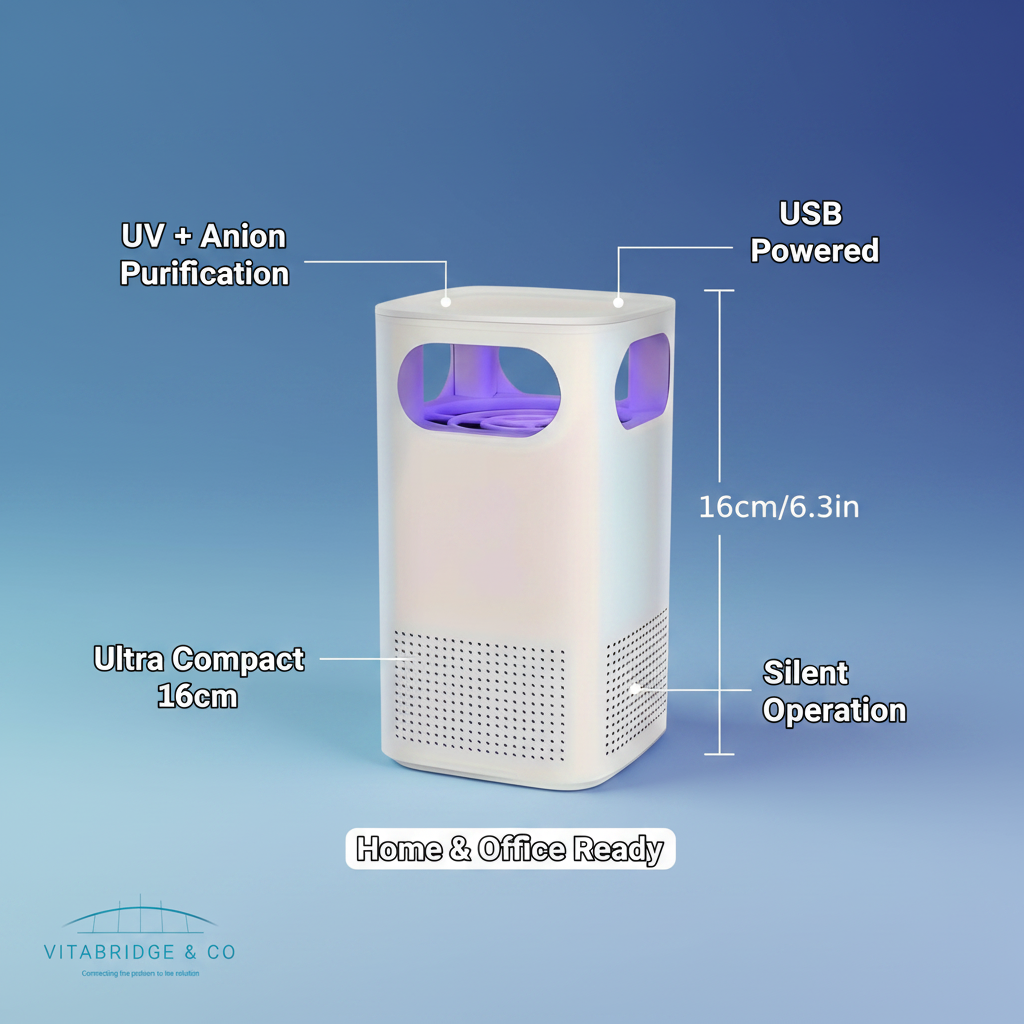 VitaBridge AirPure Pro — Compact UV + Anion Air Purifier