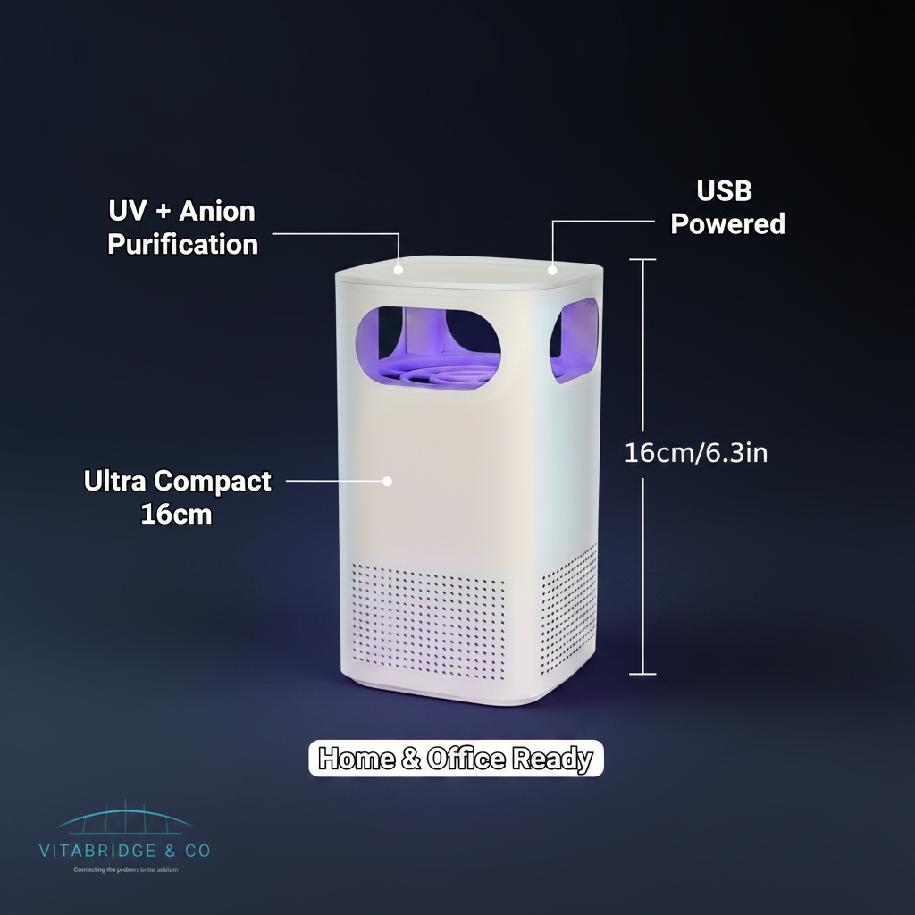 VitaBridge AirPure Pro — Compact UV + Anion Air Purifier
