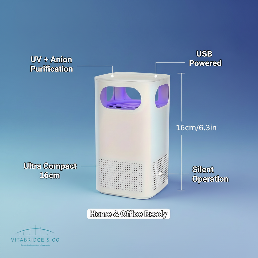 VitaBridge AirPure Pro — Compact UV + Anion Air Purifier
